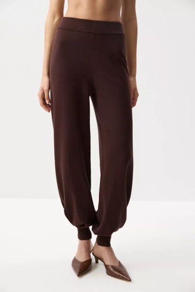 Брюки-джоггеры вязаные (Шоколадный) (M) 