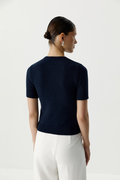 Футболка вязаная базовая (темно-синий) (L) 