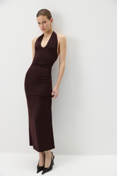 Платье с открытой спиной (Шоколадный) (S) 