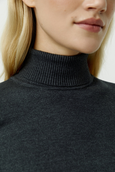 Водолазка вязаная классическая (антрацит) (L) 