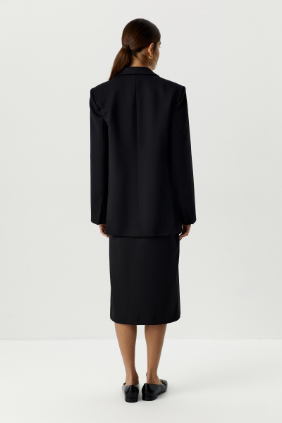 Пиджак классический с двумя шлицами (черный) (M) 