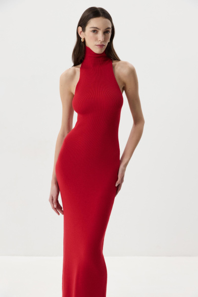 Платье-халтер макси (Красный) (M) 