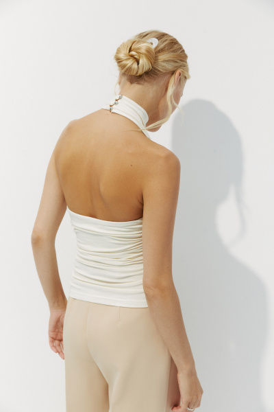 Топ халтер со стойкой (ванильный) (L) 