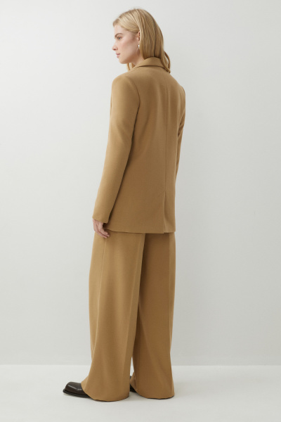 Пиджак прямой на одну пуговицу из костюмной ткани (светло-коричневый) (S) 