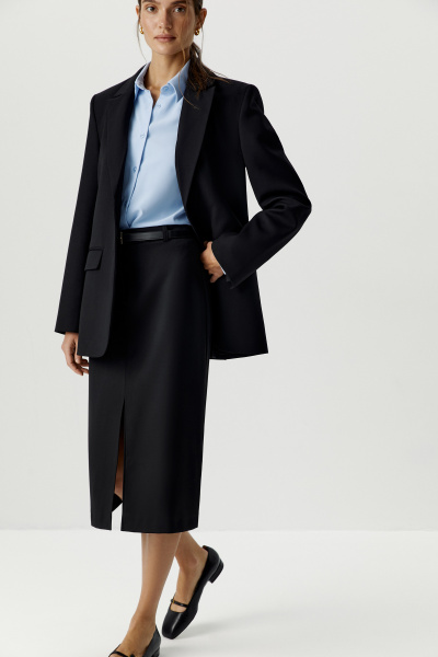 Пиджак классический с двумя шлицами (черный) (M) 