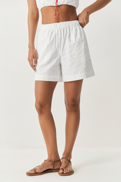 Шорты с имитацией гульфика в полоску (белый) (XS)
