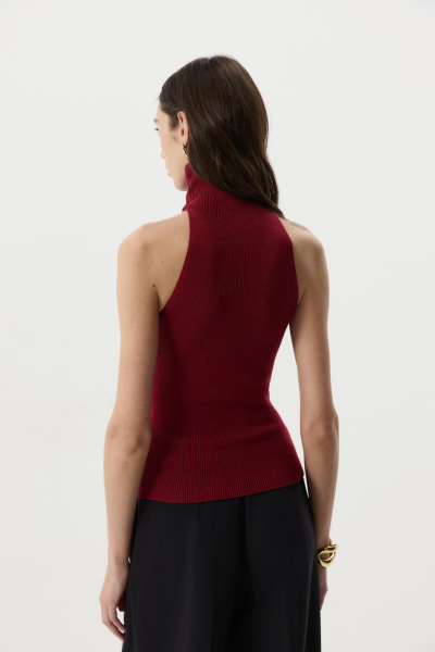 Топ-халтер вязаный (Винный) (M) 