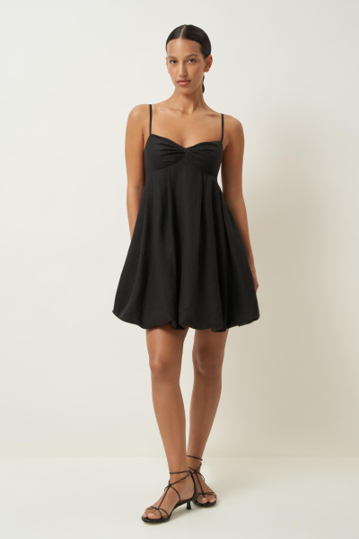 Платье баллон на лямках (черный) (M) 