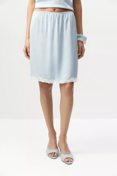 Юбка из сатина (Голубой) (XS)