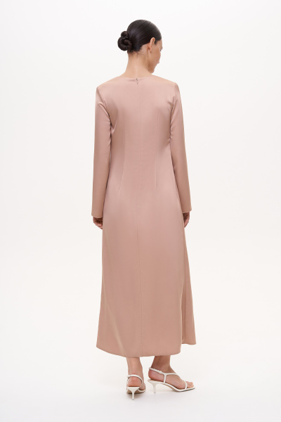 Платье из атласа (XS, бежевый) 