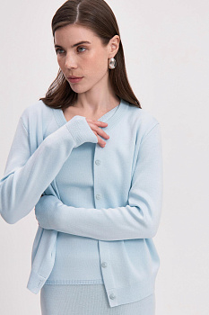Кардиган вязаный (голубой)