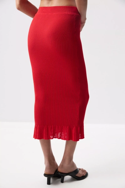Юбка с ажурным рисунком (Красный) (M)