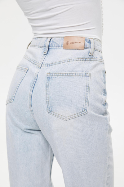 Джинсы с необработанным низом/Denim pants with raw edge (30/XL, светло-голубой/light blue)