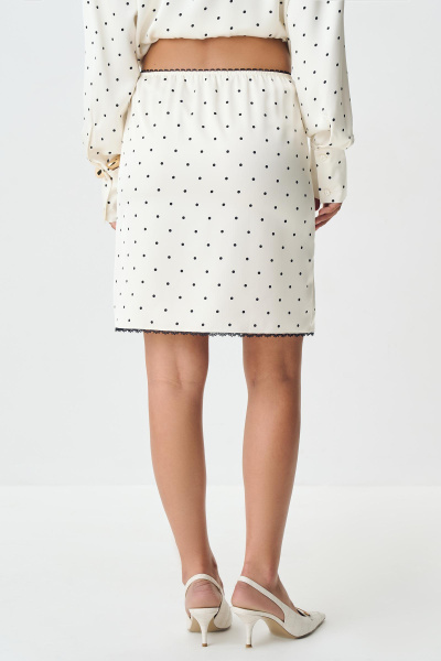 Юбка из сатина в горох (ванильный) (M) 