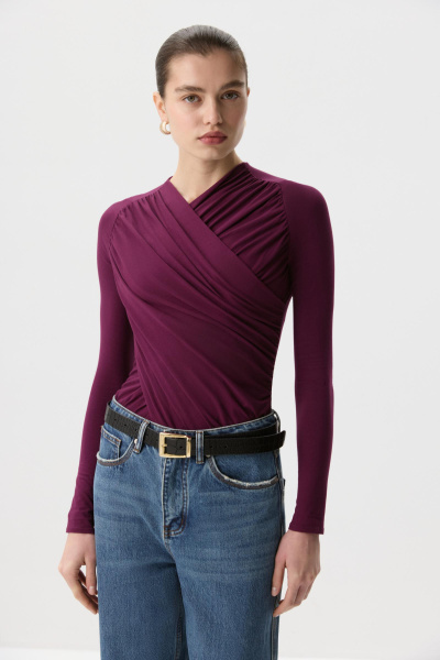 Боди с драпировкой (Сливовый) (M) 