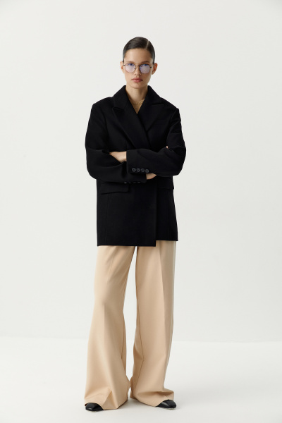 Пиджак из пальтовой ткани (черный) (XS/S) 