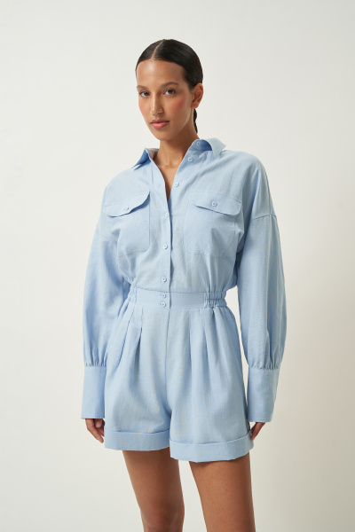 Комбинезон изо льна (голубой) (S) 