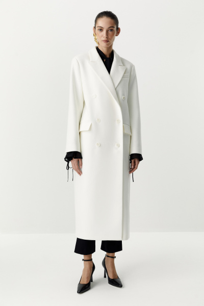Пальто оверсайз двубортное (молочный) (XS/S) 