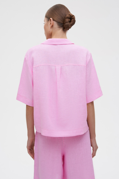 Рубашка с коротким рукавом изо льна (M/L, барби) 2169