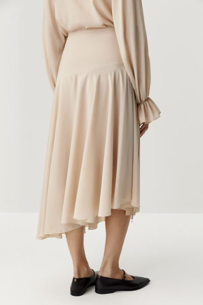 Юбка в стиле бохо из шифона (Светло-бежевый) (XS) 