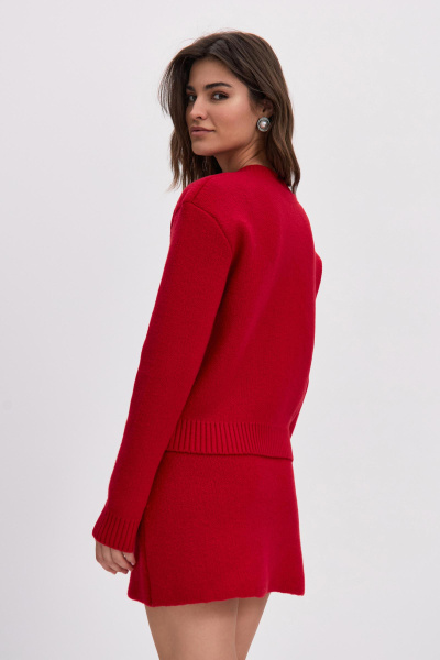 Кардиган с декоративными пуговицами (красный) (M/L) 