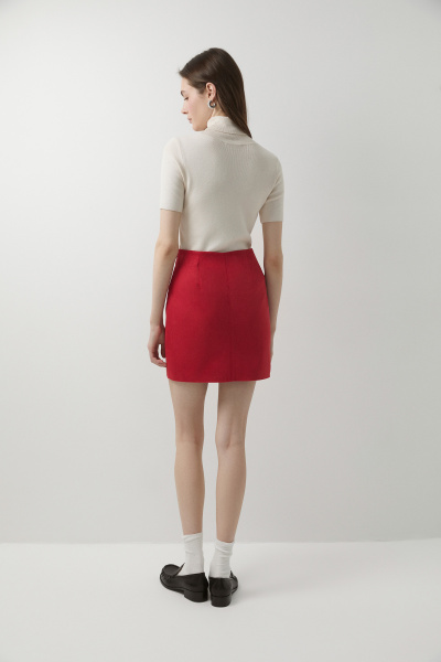 Юбка мини из замши (красный) (M) 