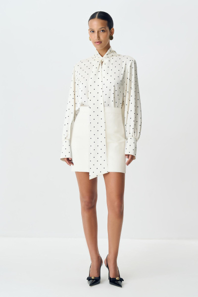 Юбка мини на поясе (молочный) (M) 