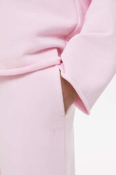 Джоггеры из футера с вышивкой (L, барби) 2169