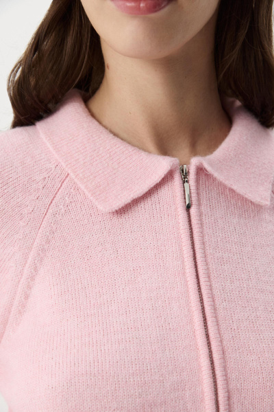 Кардиган на молнии  с шерстью альпаки  (Розовый) (M) 
