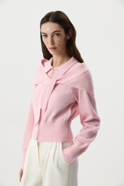 Кардиган на молнии  с шерстью альпаки  (Розовый) (M) 