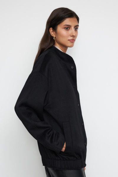 Бомбер из пальтовой ткани (one size, черный) 