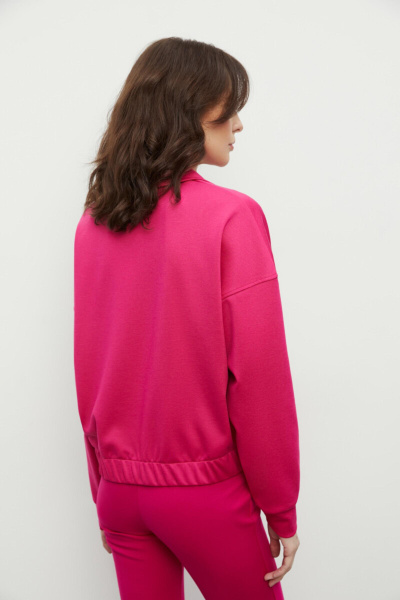 Джемпер с воротником поло (фуксия)