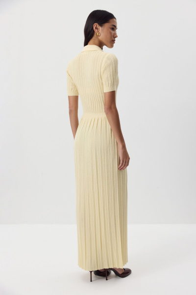 Платье-поло с шерстью (ванильный) (M) 