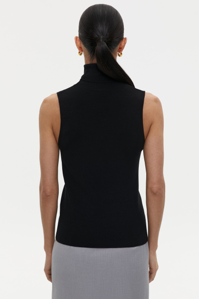 Топ с воротником-стойкой (M, черный)