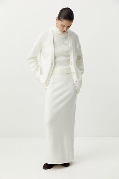 Юбка макси прямая вязаная (молочный) (M/L) 
