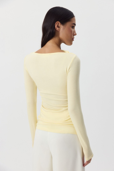 Лонгслив из кашемира с лиоцеллом (сливочный) (M) 