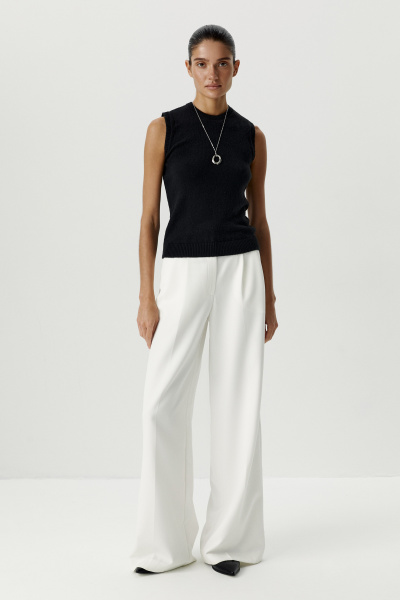 Топ вязаный базовый (черный) (L) 