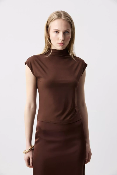 Топ трикотажный со стойкой (шоколадный) (M) 