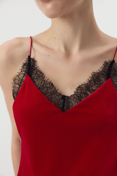 Топ из бархата (Алый) (M) 