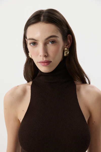 Платье-халтер макси (Шоколадный) (M) 