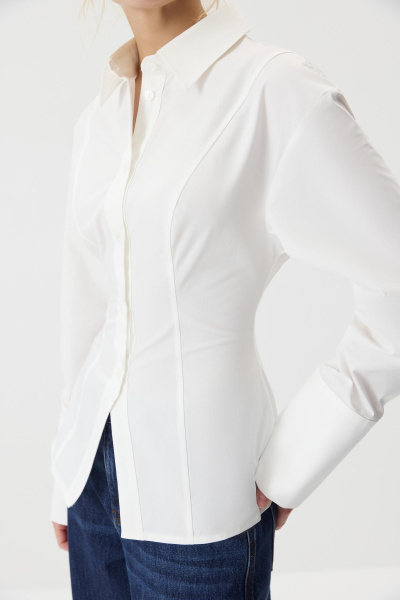 Рубашка приталенная из хлопка (молочный) (M/L) 