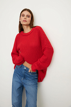 Свитер крупной вязки из хлопка