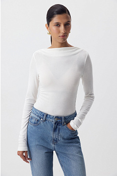 Лонгслив из кашемира с лиоцеллом (ванильный)