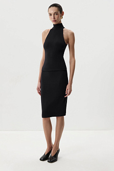 Юбка прямая из вискозы (Черный)