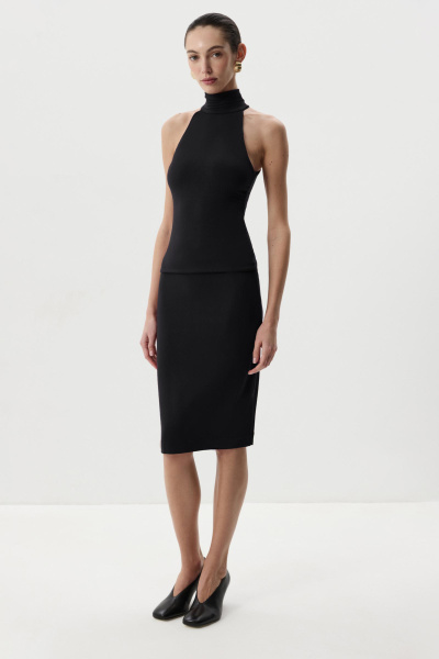 Юбка прямая из вискозы (Черный) (M) 