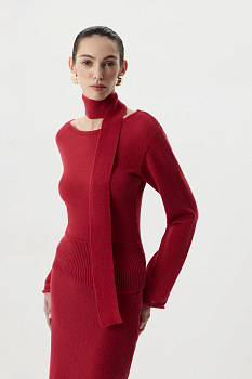 Лонгслив с шарфом (Винный)