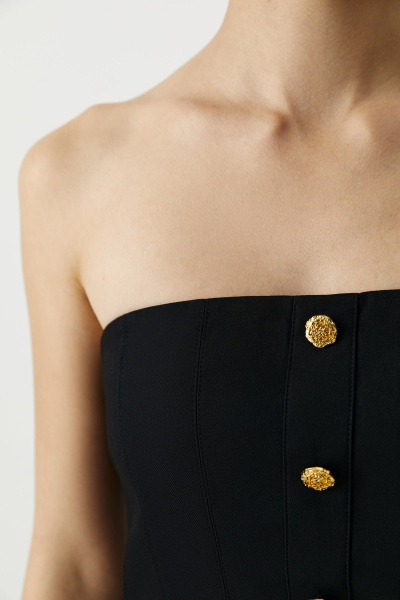 Топ-корсет с декоративными пуговицами (черный) (S)