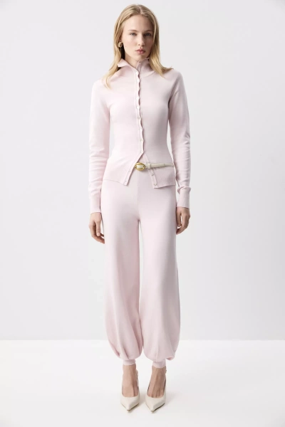 Джемпер с воротником-стойкой (Розовый) (M) 