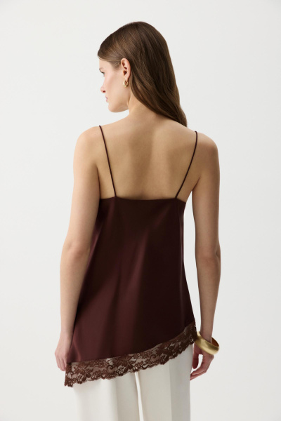 Топ с кружевом (Коричневый) (M) 