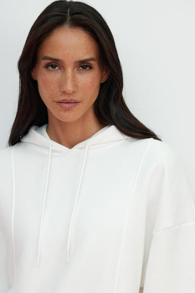 Худи оверсайз с рельефными швами (one size, молочный)